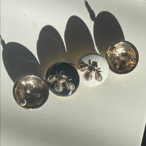 Gold and Black Bee Button Set